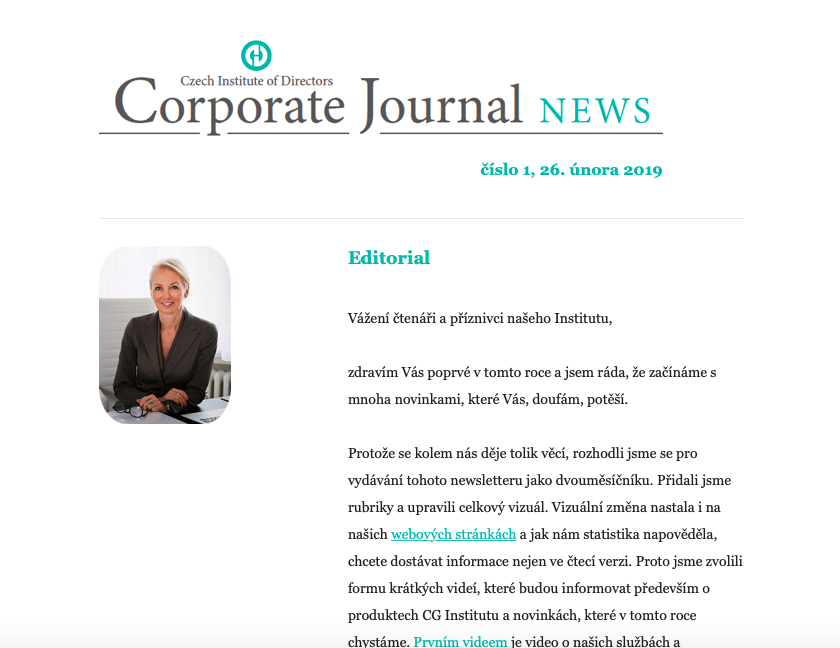 Vyšel první letošní Corporate Journal News