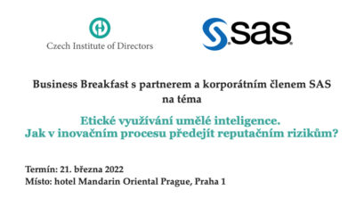 Business Breakfast s partnerem a korporátním členem SAS